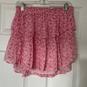 Loveshackfancy silk mini skirt